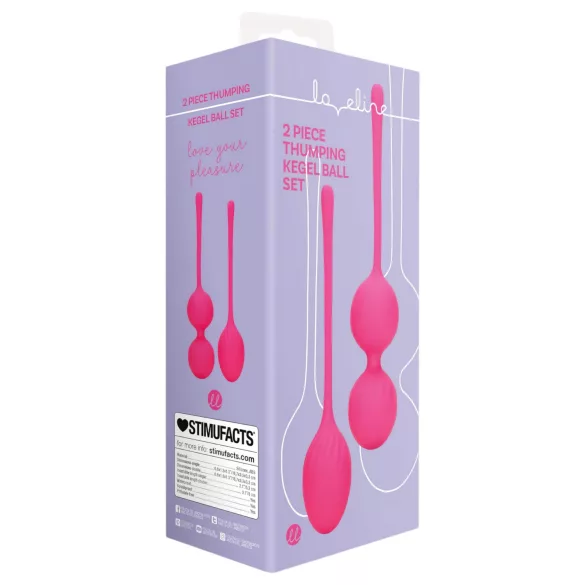 Loveline - Kegel-pallot setti - painotettu - 2 osaa - pinkki