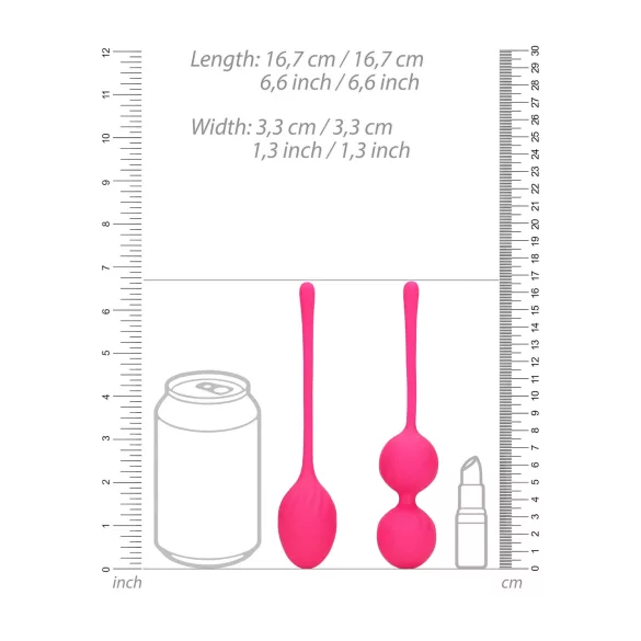 Loveline - Kegel-pallot setti - painotettu - 2 osaa - pinkki
