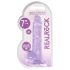 REALROCK - läpinäkyvä realistinen dildo - violetti (17 cm)