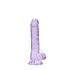 REALROCK - läpinäkyvä realistinen dildo - violetti (17 cm)