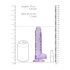 REALROCK - läpinäkyvä realistinen dildo - violetti (17 cm)