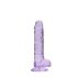 REALROCK - läpinäkyvä realistinen dildo - violetti (17 cm)