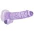 REALROCK - läpinäkyvä realistinen dildo - violetti (17 cm)