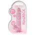 REALROCK - läpinäkyvä realistinen dildo - pinkki (17 cm)