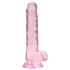 RealRock - läpinäkyvä realistinen dildo - pinkki 17cm