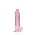 REALROCK - läpinäkyvä realistinen dildo - pinkki (17 cm)