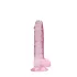 RealRock - läpinäkyvä realistinen dildo - pinkki 17cm