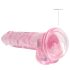 REALROCK - läpinäkyvä realistinen dildo - pinkki (17 cm)
