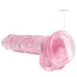 RealRock - läpinäkyvä realistinen dildo - pinkki 17cm