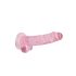 REALROCK - läpinäkyvä realistinen dildo - pinkki (17 cm)