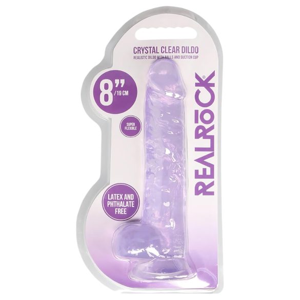RealRock - läpinäkyvä realistinen dildo - violetti 19cm