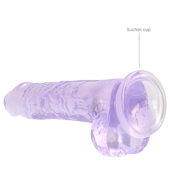 RealRock - läpinäkyvä realistinen dildo - violetti 19cm