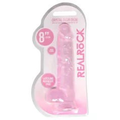 RealRock - realistinen dildo - läpinäkyvä pinkki 19cm
