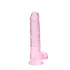RealRock - realistinen dildo - läpinäkyvä pinkki 19cm