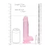 RealRock - realistinen dildo - läpinäkyvä pinkki 19cm