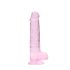 REALROCK - läpinäkyvä elävä dildo - pinkki (19 cm)