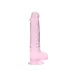 RealRock - realistinen dildo - läpinäkyvä pinkki 19cm