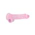 REALROCK - läpinäkyvä elävä dildo - pinkki (19 cm)