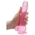 RealRock - realistinen dildo - läpinäkyvä pinkki 19cm