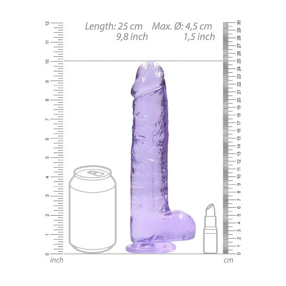 RealRock - läpinäkyvä realistinen dildo - lila 22cm