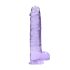RealRock - läpinäkyvä realistinen dildo - lila 22cm
