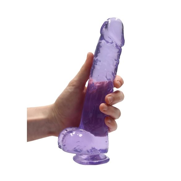 RealRock - läpinäkyvä realistinen dildo - lila 22cm