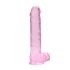 RealRock - aito dildo - läpinäkyvä pinkki 22cm