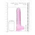 RealRock - aito dildo - läpinäkyvä pinkki 22cm