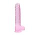 RealRock - aito dildo - läpinäkyvä pinkki 22cm