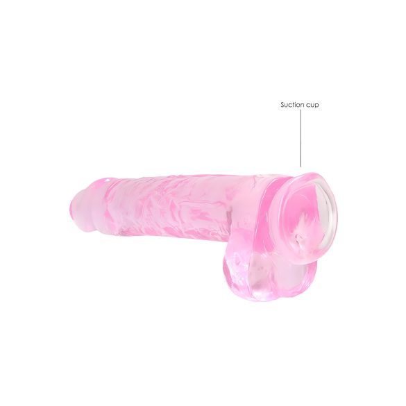 RealRock - aito dildo - läpinäkyvä pinkki 22cm