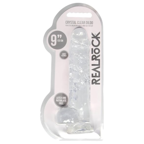 REALROCK - läpinäkyvä realistinen dildo - läpinäkyvä (22cm)