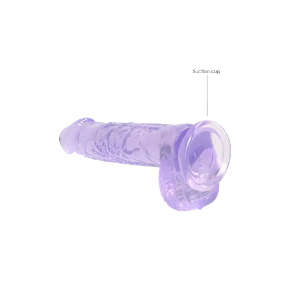 RealRock - realistinen dildo - läpinäkyvä violetti 15 cm