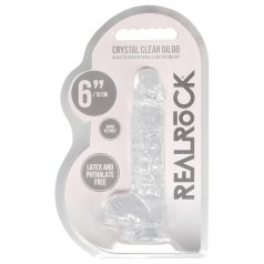 RealRock - realistinen dildo - läpinäkyvä - 15 cm