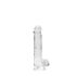 REALROCK - Läpinäkyvä realistinen dildo - läpinäkyvä (15 cm)