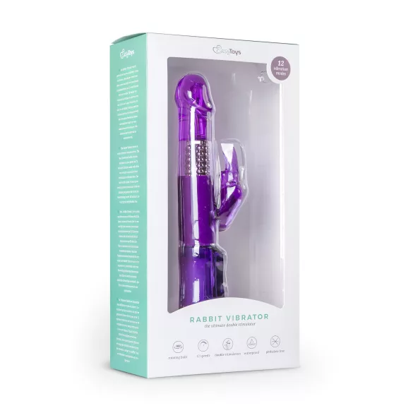 Easytoys Rabbit - vibraattori klitoriskiihottimella ja pyörivillä helmillä