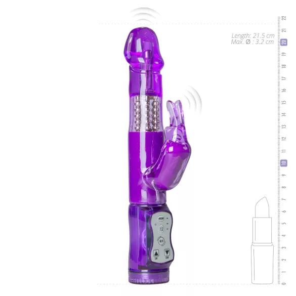 Easytoys Rabbit - vibraattori klitoriskiihottimella ja pyörivillä helmillä