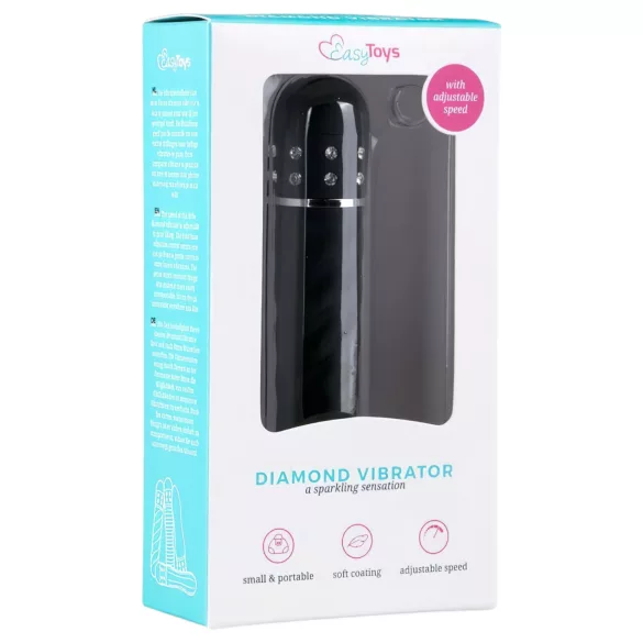 Easytoys Diamond Twirled - vibraattori sauvamalli - musta