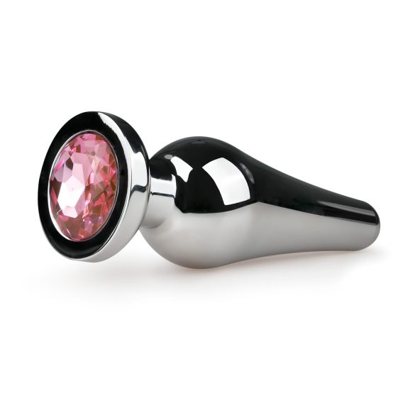 Easytoys Metallinen No.11 - pinkkikivinen anustappi - hopea (3,5 cm)