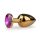 Easytoys Metal No.1 - lila jalokivikärjellä kullattu anustappi (2,5 cm)