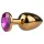 EasyToys Metal No.1 - kartiomainen anustappi violetilla kivellä (kulta, 2,5 cm)
