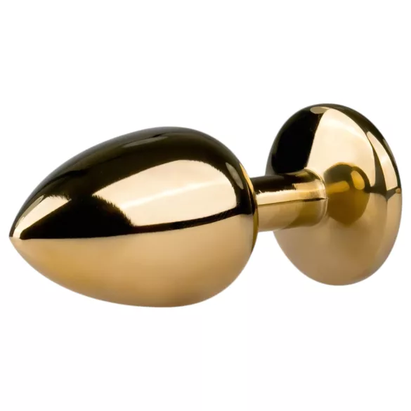 EasyToys Metal No.1 - kartiomainen anustappi violetilla kivellä (kulta, 2,5 cm)