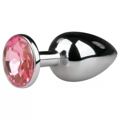   EasyToys Metal No.1 - anustappi, kartiomainen, vaaleanpunaisella kivellä (hopea, 2,7 cm)