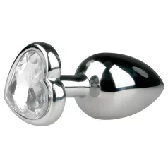   EasyToys Metal No.2 - anustappi sydämenmuotoisella kivellä (hopea-valkoinen)