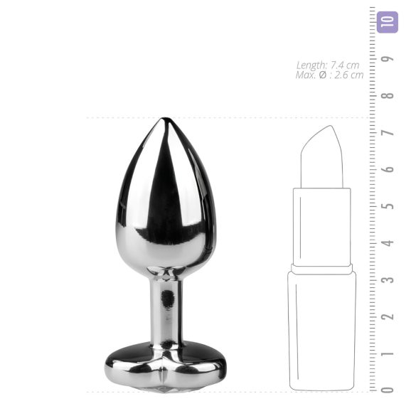 Easytoys - metallinen anustappi sydänkivellä - hopea/valkoinen