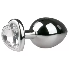   Easytoys Metal No.7 - anustappi sydänkoriste valkoinen kivi - hopea
