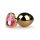 Easytoys Metallinen No.7 - pinkki jalokivi, kartionmallinen anustappi - kulta (3 cm)