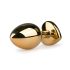 Easytoys Metallinen No.7 - pinkki jalokivi, kartionmallinen anustappi - kulta (3 cm)
