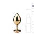 Easytoys Metallinen No.7 - pinkki jalokivi, kartionmallinen anustappi - kulta (3 cm)