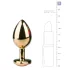Easytoys - metallinen anustappi - pinkki kivi - kultainen 3 cm