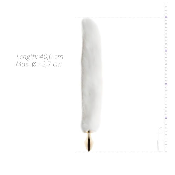 Easytoys Fox NO13 - metallinen anustappi ketunhännällä - kulta-valkoinen